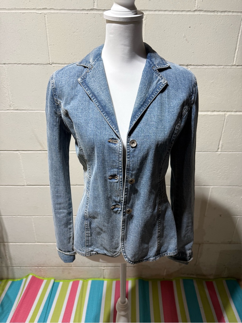 DKNY Light Blue Denim Blazer Jacket